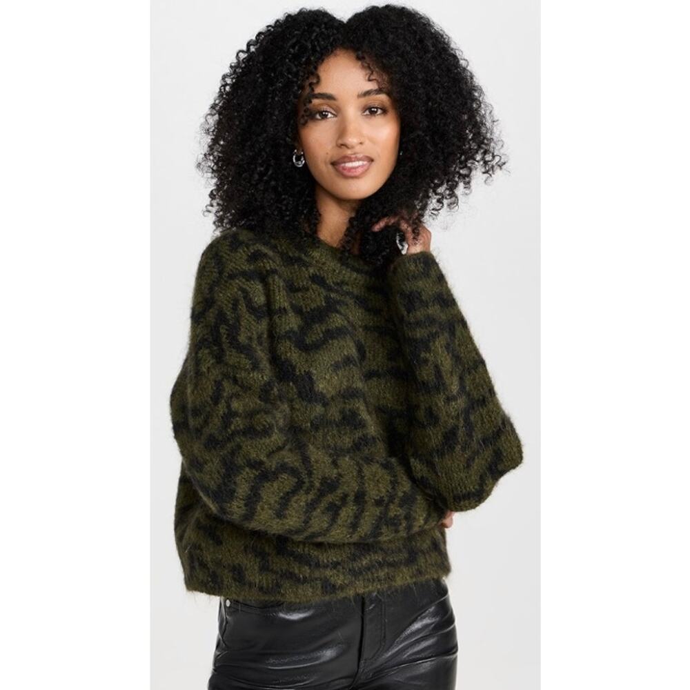 Frame Abstract Jacquard Crew Neck Sweater